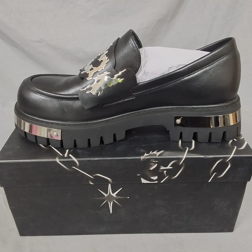 BOXED BRAND NEW KOI MY METAL MENS LOAFERS IN BLACK - UK 8