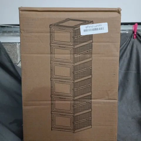 BOXED UNBRANDED COLLAPSIBLE SHOE STORAGE ORGANISER IN WHITE