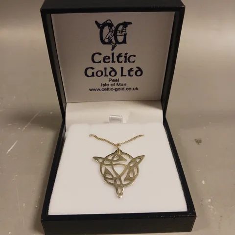 CELTIC GOLD LTD OPEN WORK CELTIC PENDANT NECKLACE