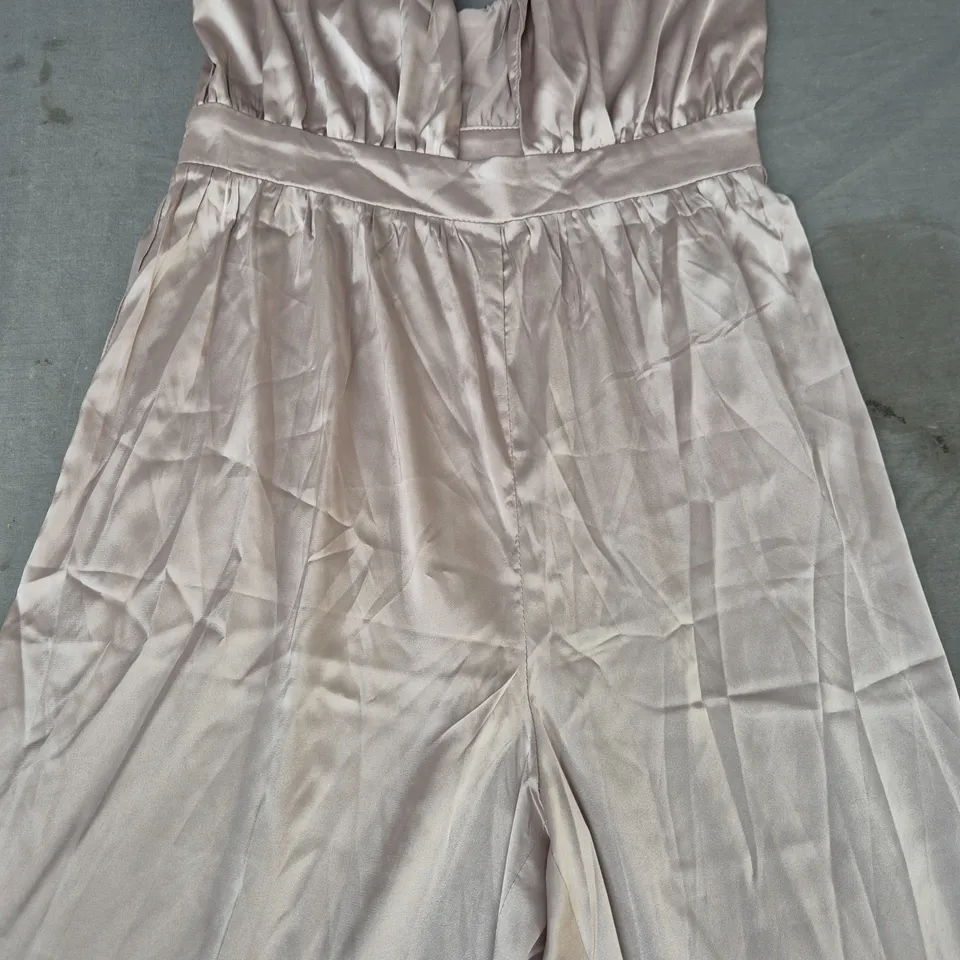 CIDER SATIN EFFECT JUMPSUIT IN DUSTY PINK SIZE SMALL