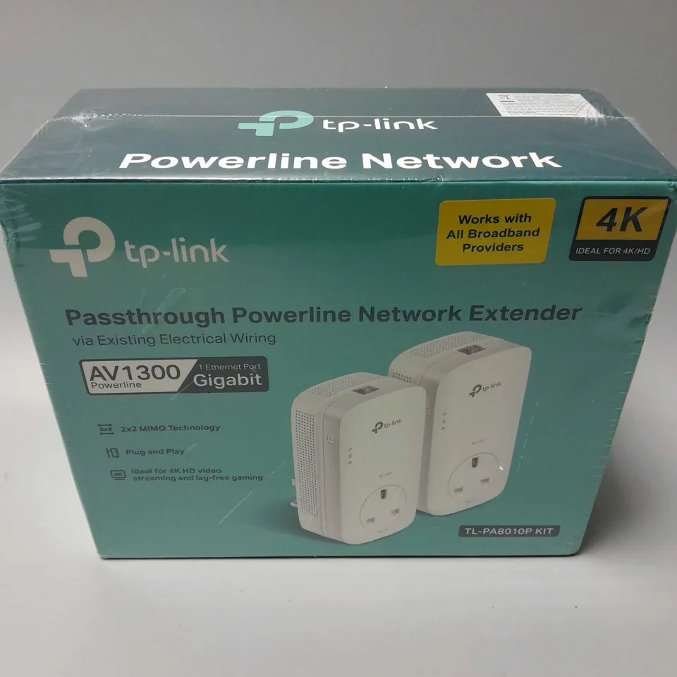 BOXED AND SEALED TP-LINK PASSTHROUGH POWERLINE NETWORK EXTENDER AV1300