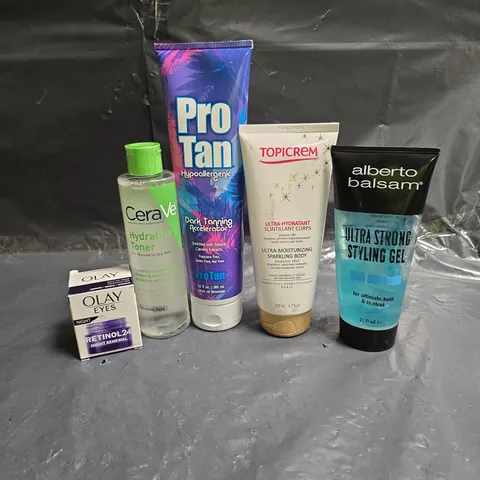 APPROXIMATEY 20 ASSORTED HEALTH AND BEAUTY PRODUCTS TO INCLUDE - ALBERTO BALSAM STYLING GEL - CERAVE HYDRATING TONER AND OLAY NIGHT EYE CREAM