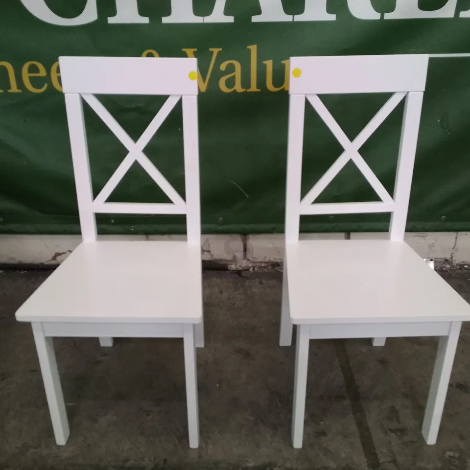 SET OF 2 NEW KENDAL WHITE DINING CHAIRS