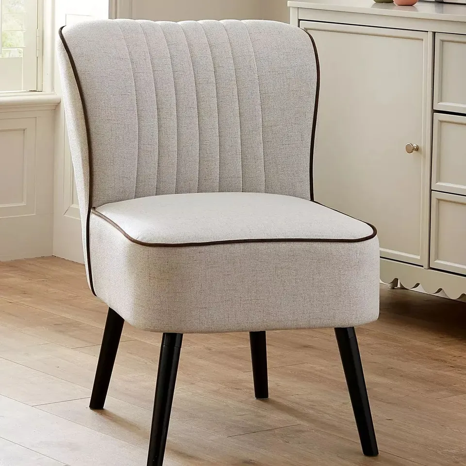 BOXED BAKER ACCENT CHAIR - NATURAL