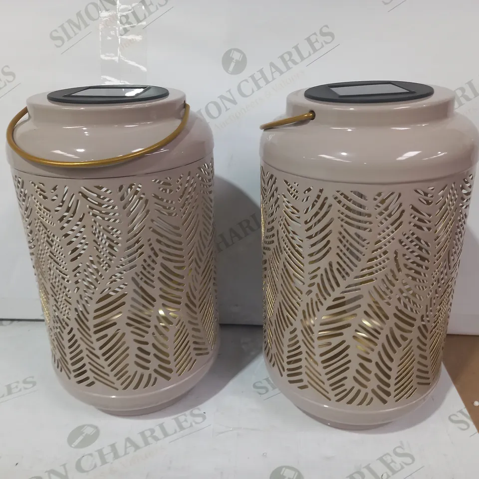 GARDEN REFLECTIONS SET OF 2 PATTERNED SOLAR LANTERNS