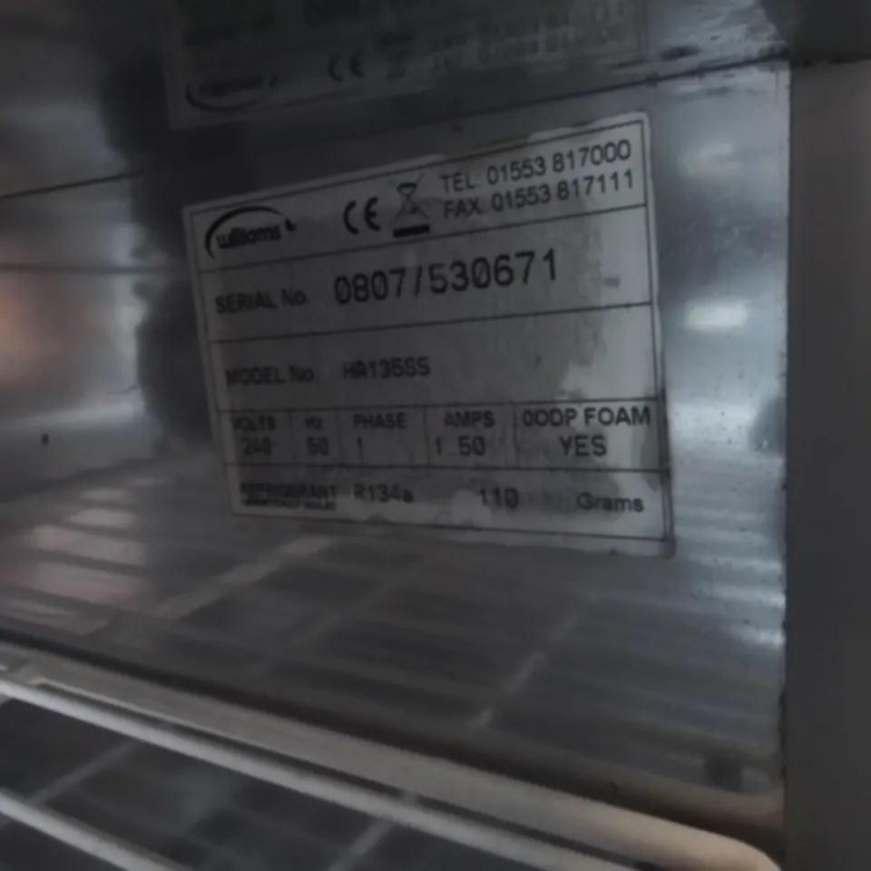 WILLIAMS HA135SS UNDER COUNTER COMMERCIAL FRIDGE