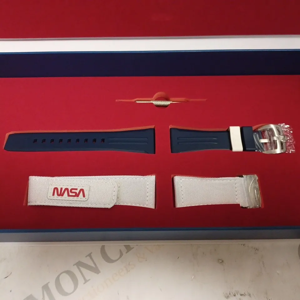BOXED NUBEO LIMITED EDITION NASA WATCH 035/100 - AUTOMATIC - SKELETON BACK - STAINLESS STEEL - RUBBER STRAP - WATER REISTANT 50M. 