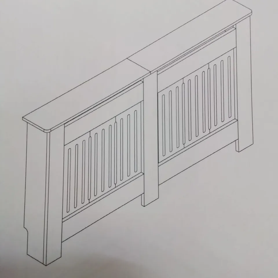 A BOXED WHITE WOODEN RADIATOR COVER