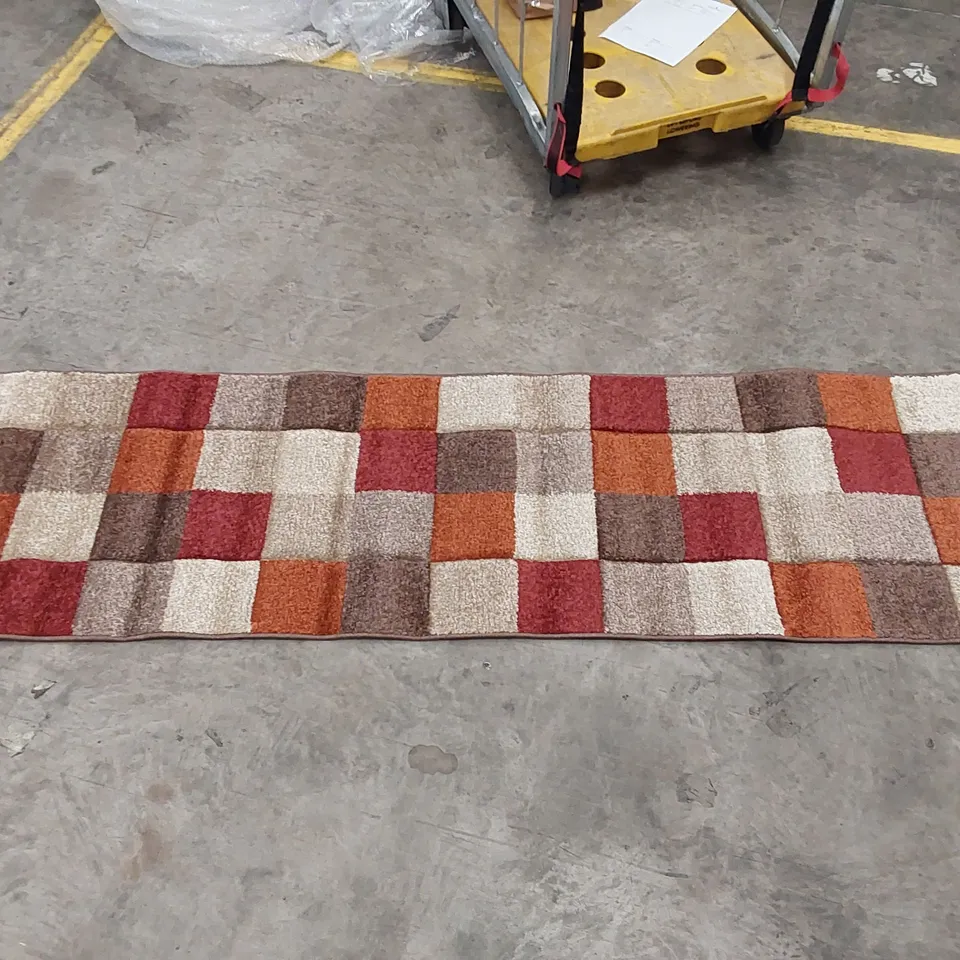 MELSTONE ORANGE/BROWN/GRAY RUG // 60 X 230CM