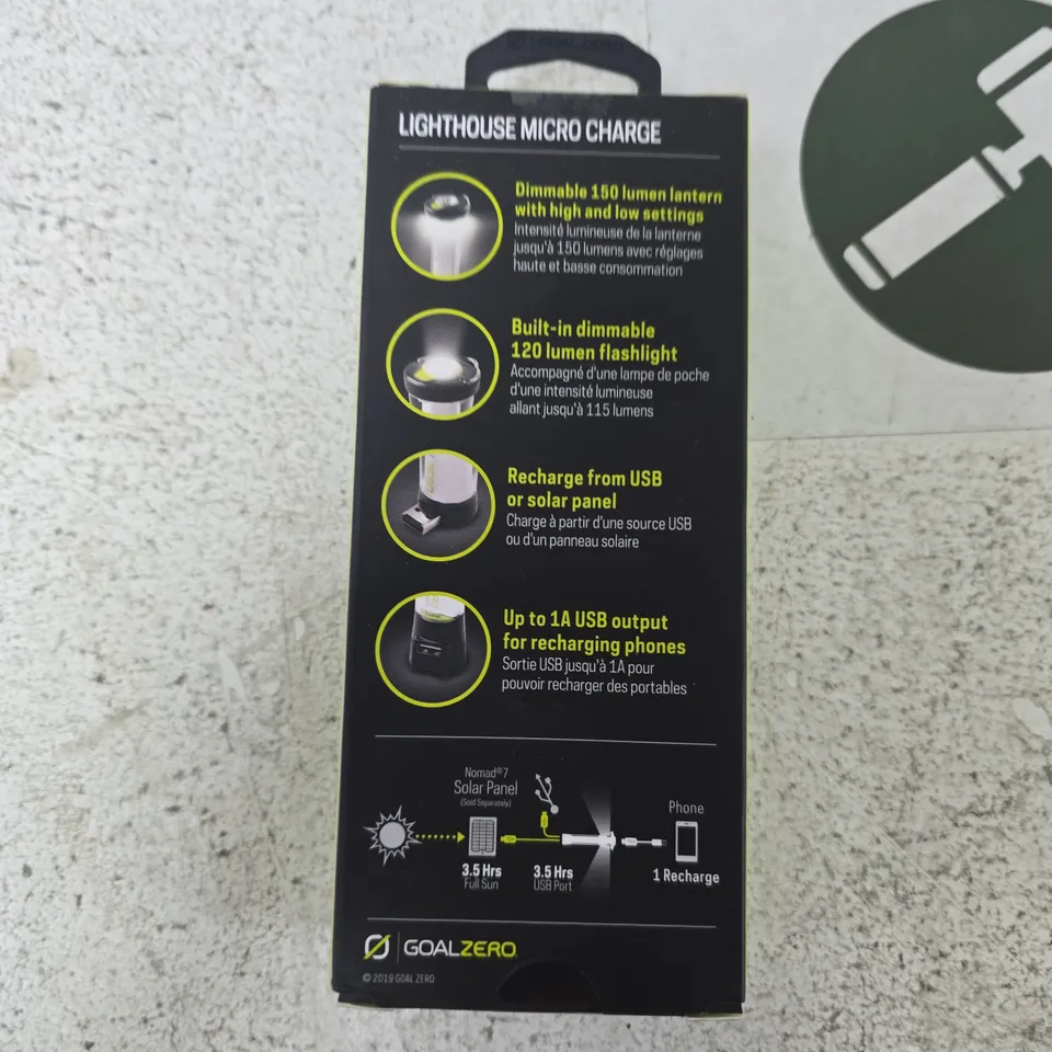 GOAL ZERO LIGHTHOUSE MICRO CHARGE USB LANTERN & CHARGER