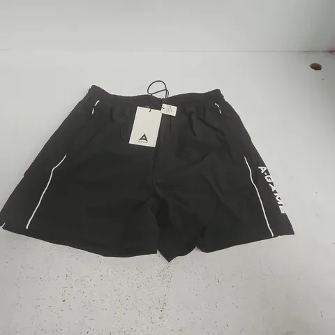 A-GAME WOMENS LIFEWEAR WOVEN SHORTS IN BLACK - S