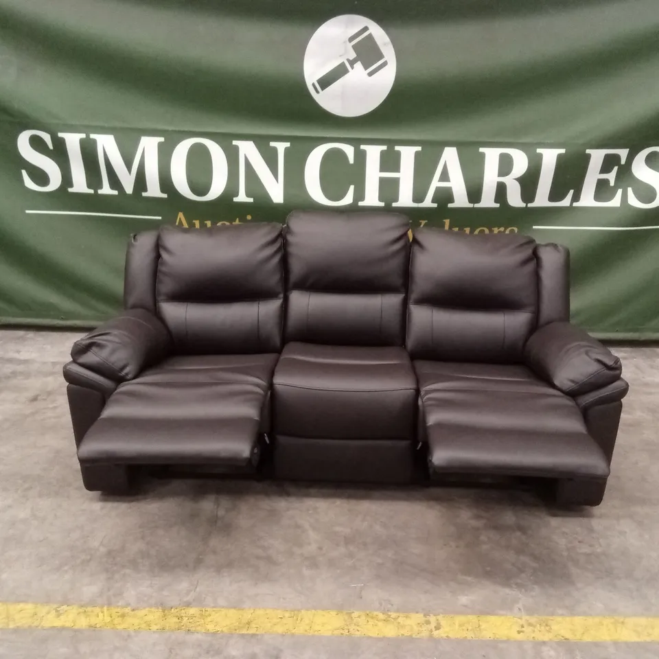 ALBION LUXURY FAUX LEATHER 3 SEATER HIGH BACK MANUAL RECLINER SOFA RRP £749