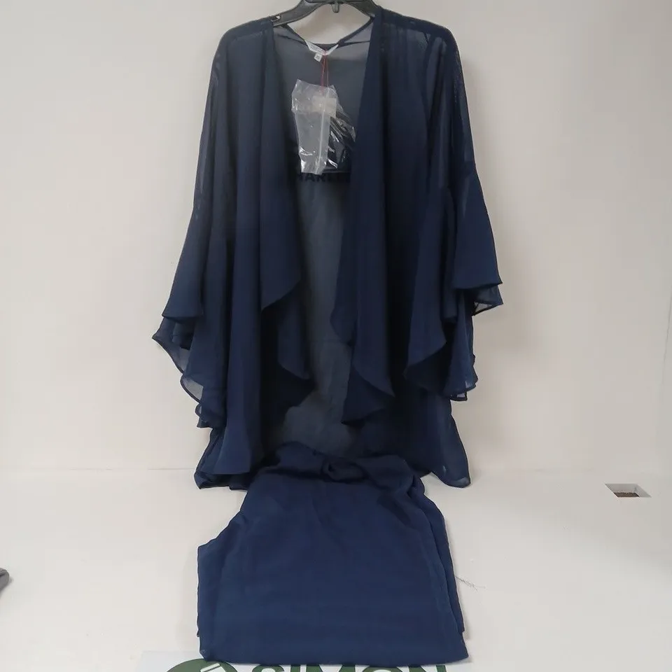 TOGETHER - WOMEN'S NAVY CORSAGE 3 PIECE (COVER UP, VEST & PANTS)- UK SIZE 22