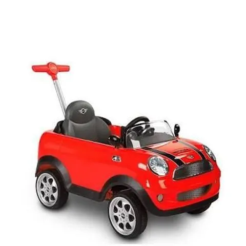BOXED MINI COOPER PLAY PUSH CAR RIDE-ON WITH PARENTAL HANDLE - RED