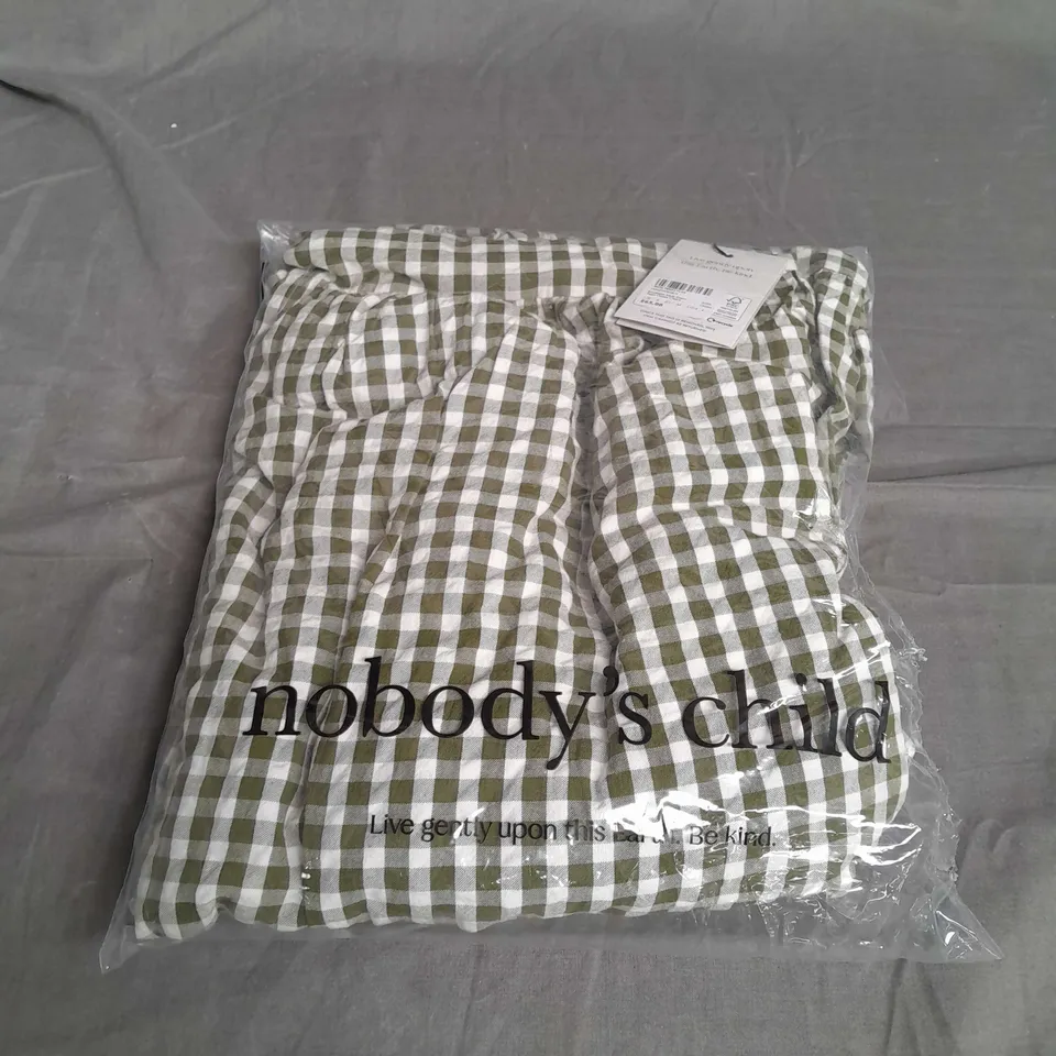 SEALED NOBODYS CHILD ROCHELLE MIDI DRESS SAGE GREEN CHECK - UK 8