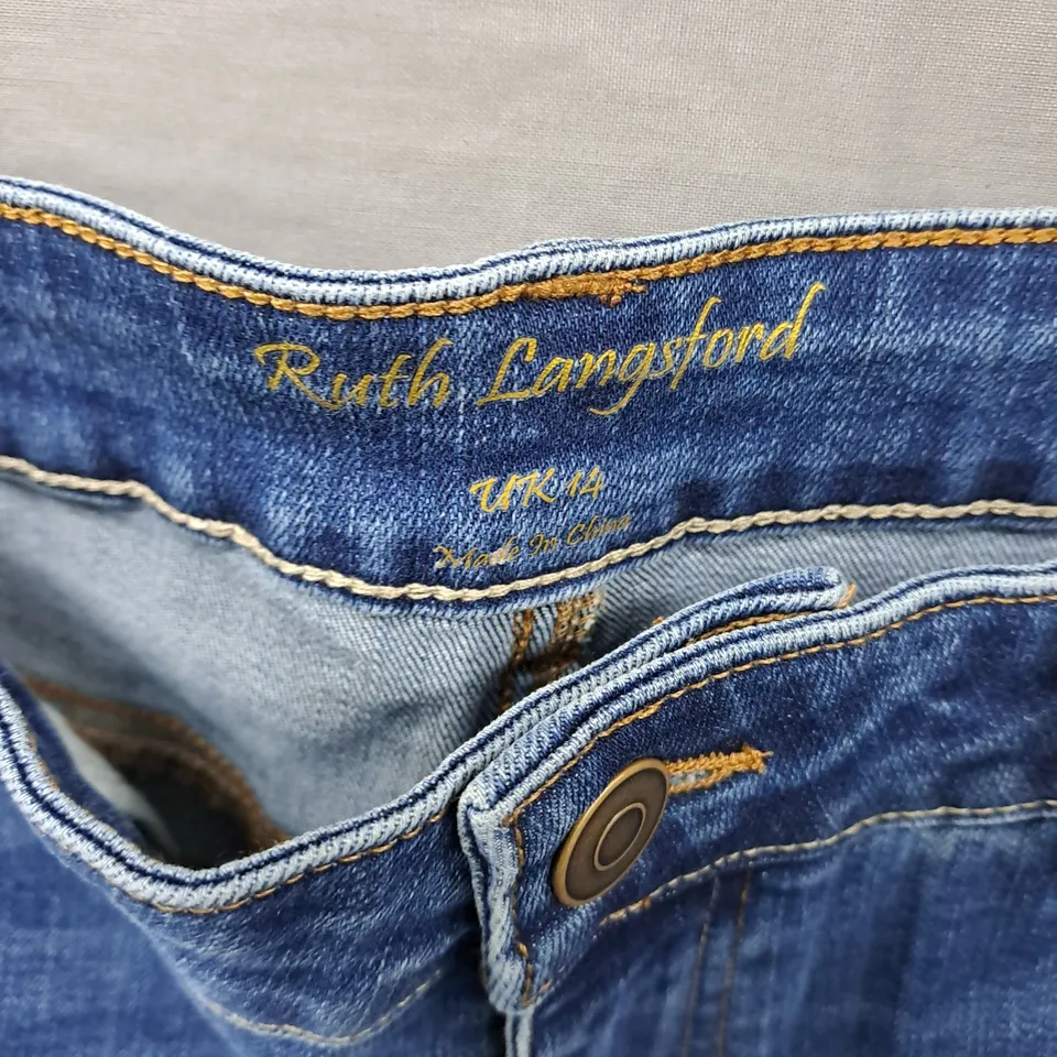 RUTH LANGFORD WOMEN'S JEANS – UK 14, LIGHT WASH DENIM