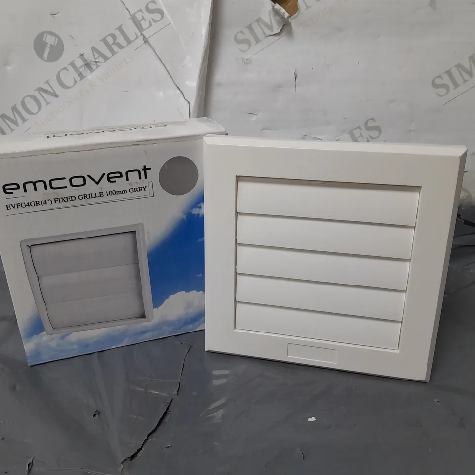 APPROXIMATELY 50 EMCOVENT FIXED 100mm GREY GRILLE (EVFG4GR)