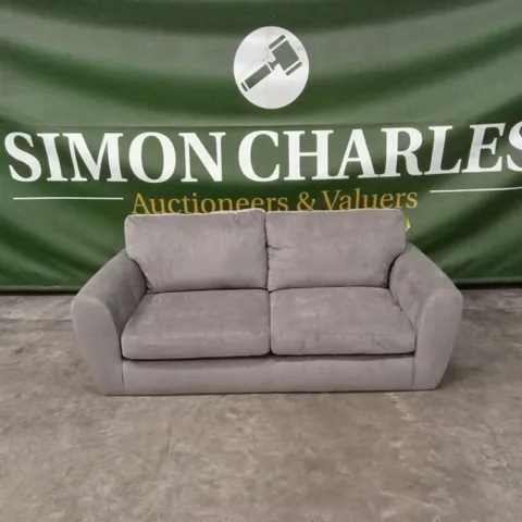 SHAY 3 SEATER FABRIC STANDARD BACK SOFA - GREY