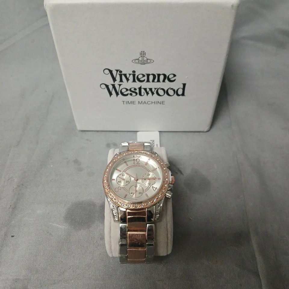 VIVIENNE WESTWOOD TIME MACHINE WATCH – TWO-TONE STAINLESS STEEL WITH CRYSTAL BEZEL