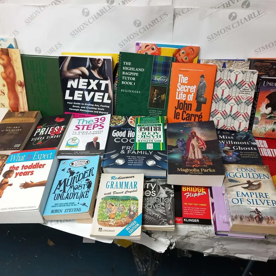 LARGE QUANTITY OF ASSORTED BOOK TITLES INCLUDE FICTION AND NON-FICTION TITLES BY AUTHORS SUCH AS;