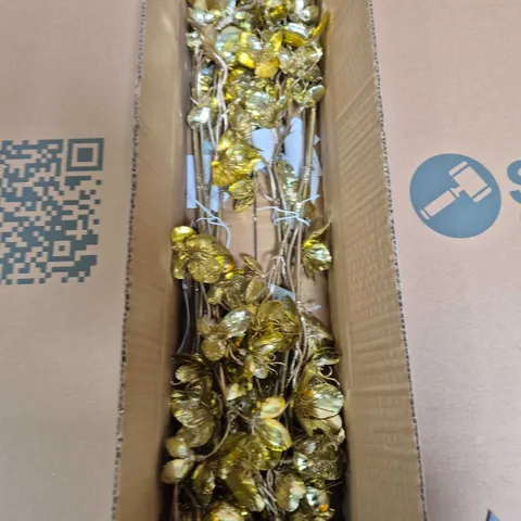 BOX OF APPROX 12 GISELA GRAHAM DECORATIVE GOLD ARTIFICIAL FLORAL STEMS