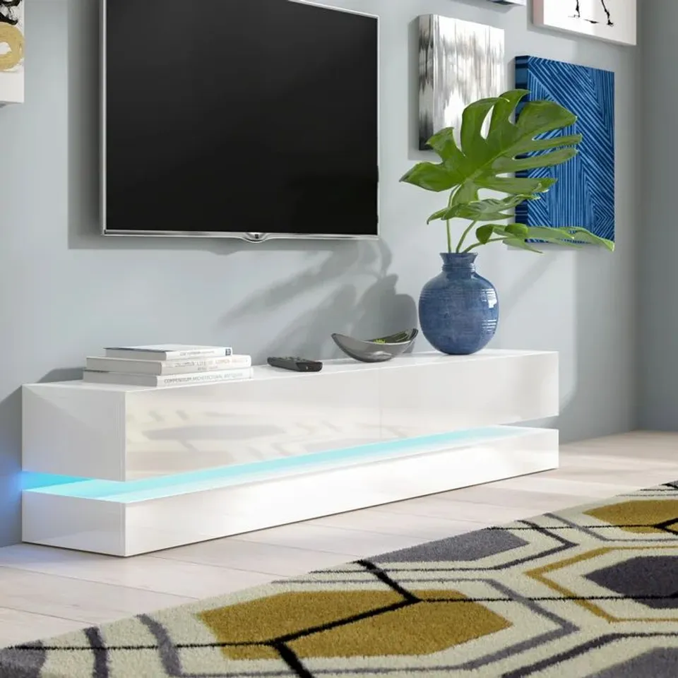 BOXED BASSILY TV STAND FOR TVS UP 48" (1 BOX)
