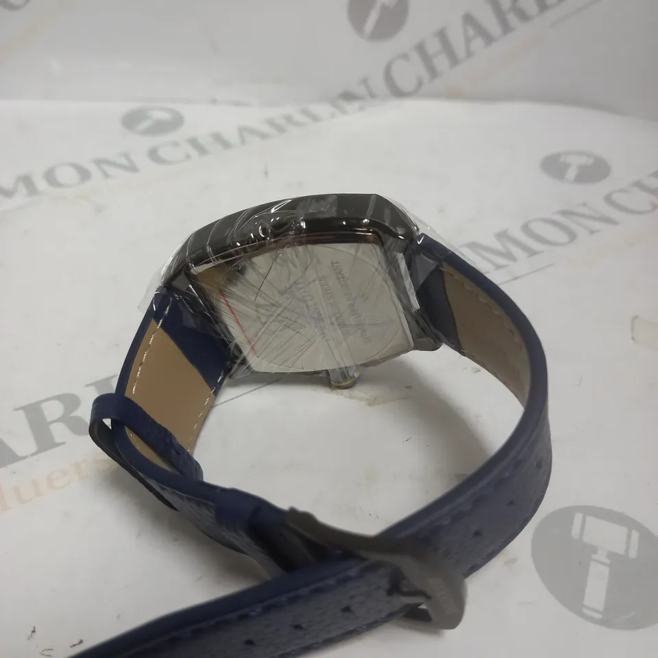 MENS RUCKSTUHL CHRONOGRAPH WATCH - BLUE DIAL - LEATHER STRAP