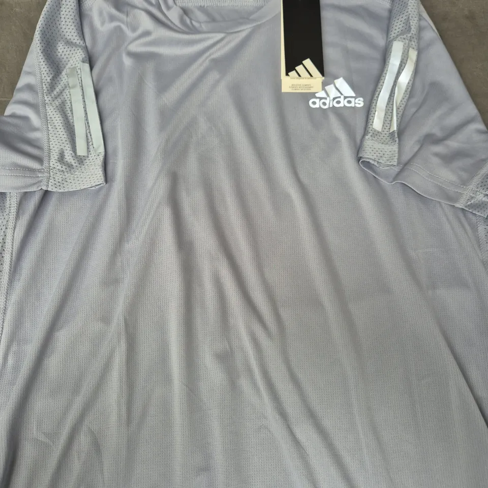 ADIDAS OWN THE RUN TEE – GREY TRAINING T-SHIRT UK SIZE LARGE