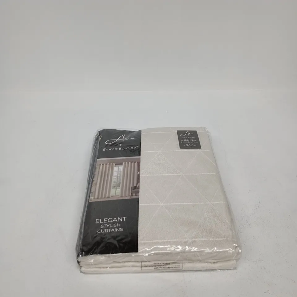 ARIA BY EMMA BARCLAY ONE PAIR LIGHT FILTERING EYELET CURTAINS 66 X 72 INCHES