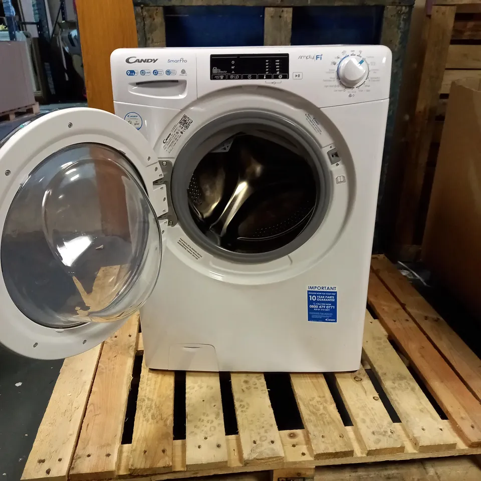 CANDY SMART PRO CSOW4963TWCE FREESTANDING WASHER DRYER, WHITE WITH CHROME DOOR - COLLECTION ONLY
