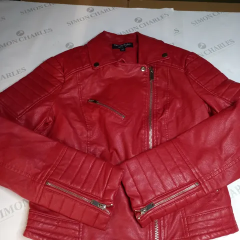 MISS SELFIDGE BIKER LEATHER EFFECT JACKET SIZE 10