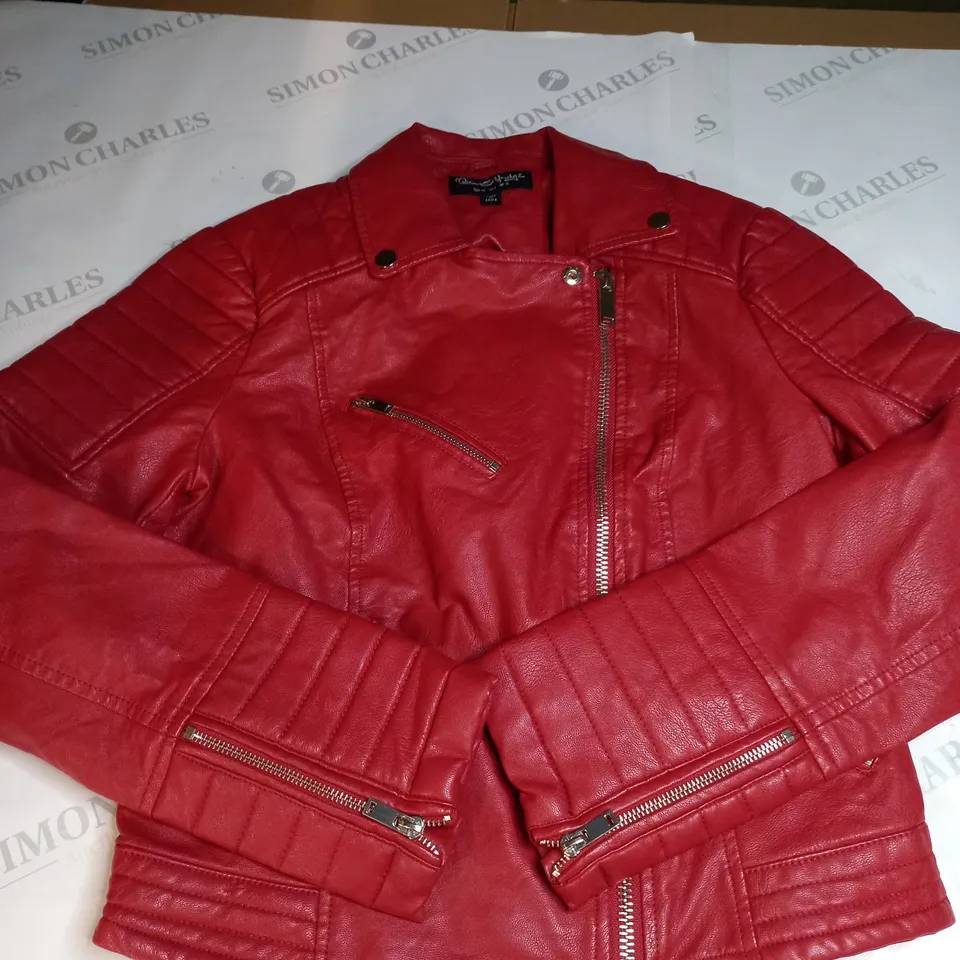 MISS SELFIDGE BIKER LEATHER EFFECT JACKET SIZE 10