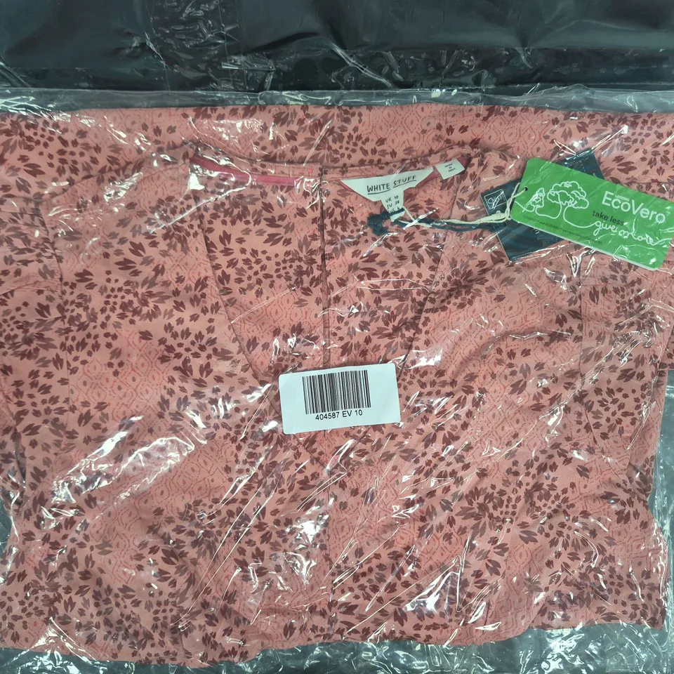 SEALED WHITE STUFF LUCY ECO VERO TUNIC IN PINK SIZE UK 10