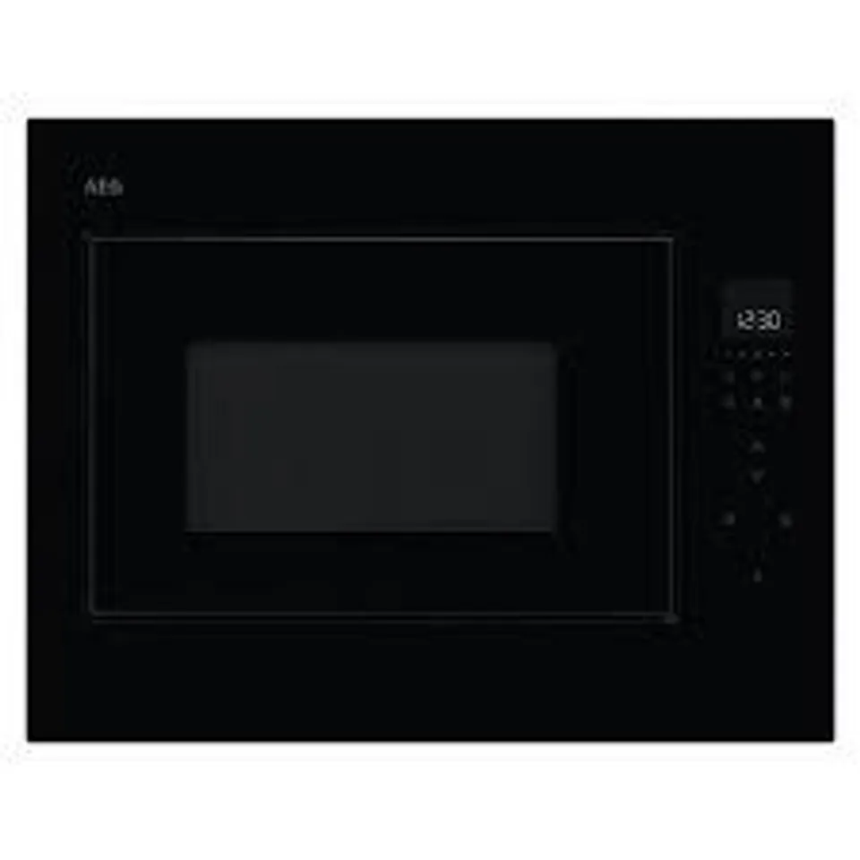 BOXED AEG SERIES 6000 OB6GM261UB BUILT IN 45CM BLACK MICROWAVE WITH GRILL