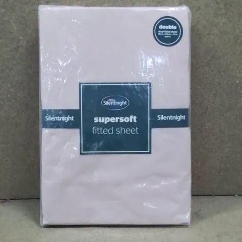SILENTNIGHT SUPERSOFT FITTED SHEET, DOUBLE SIZE - PINK