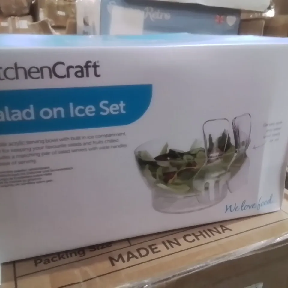 BOXED KITCHENCRAFT COOL MOVERS 3 PIECE SALAD ON ICE SERVING SET