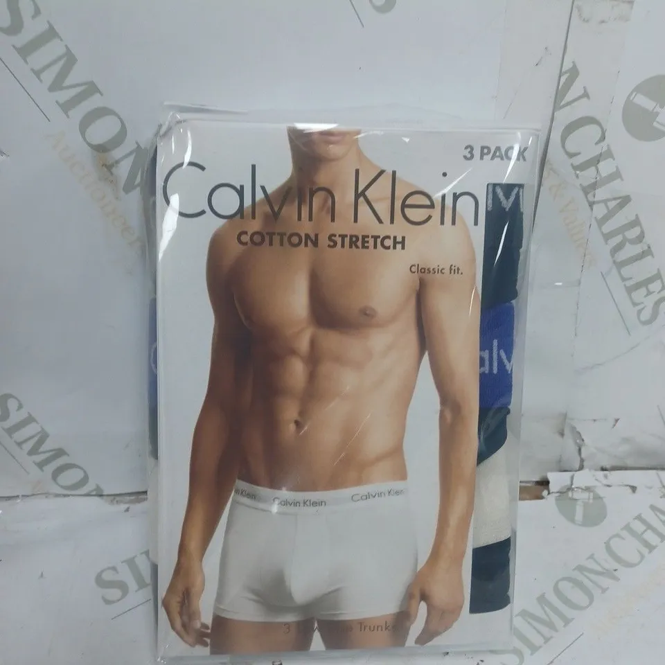 CALVIN KLEIN LOW RISE TRUNK 3-PACK B- PTM GRY SPC BLU VPRS GRY WBS SIZE XL 