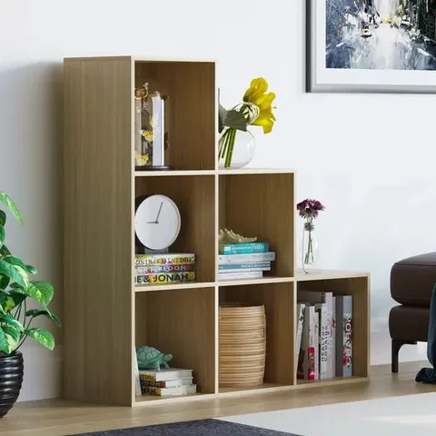 BOXED VIDA DESIGNS DURHAM 6 OAK CUBE STAIRCASE STORAGE UNIT (1 BOX)