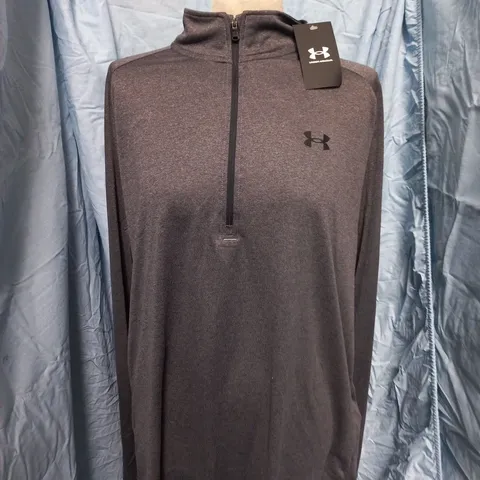 UNDER ARMOR LOOSE MENS HALF ZIP TOP IN GREY - 2XL