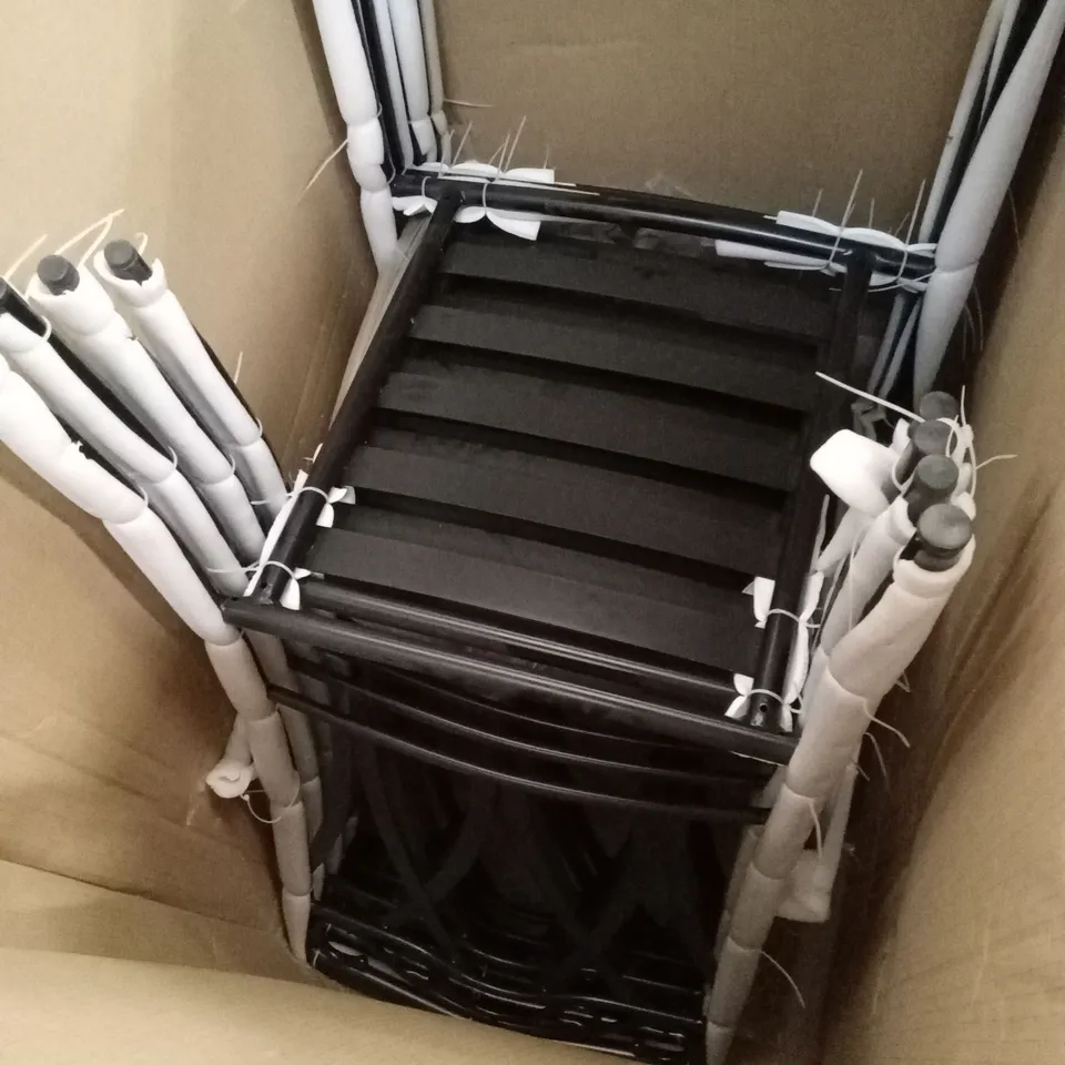 BOXED SET OF 4 METAL OUTDOOR DINING CHAIRS 