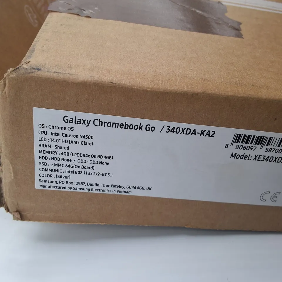 SAMSUNG GALAXY CHROMEBOOK GO INTEL CELERON LAPTOP IN SILVER - 340XDA-KA2