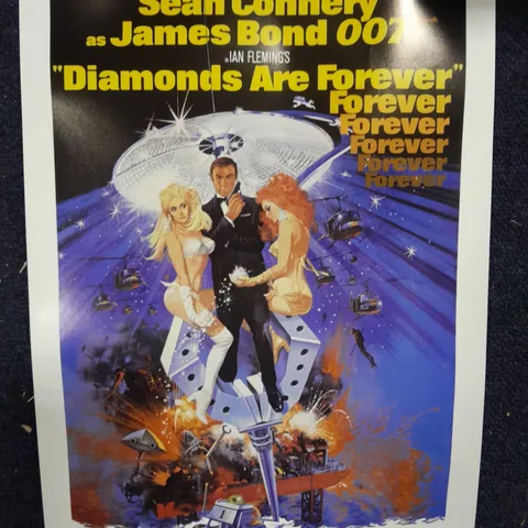 JAMES BOND DIAMONDS ARE FOREVER SIGNED MOVIE ART POSTER