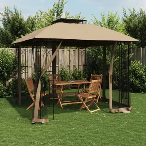 BOXED CASCIA 2.5M X 2.5M POWDER COATED STEEL GAZEBO - ANTHRACITE (1 BOX)
