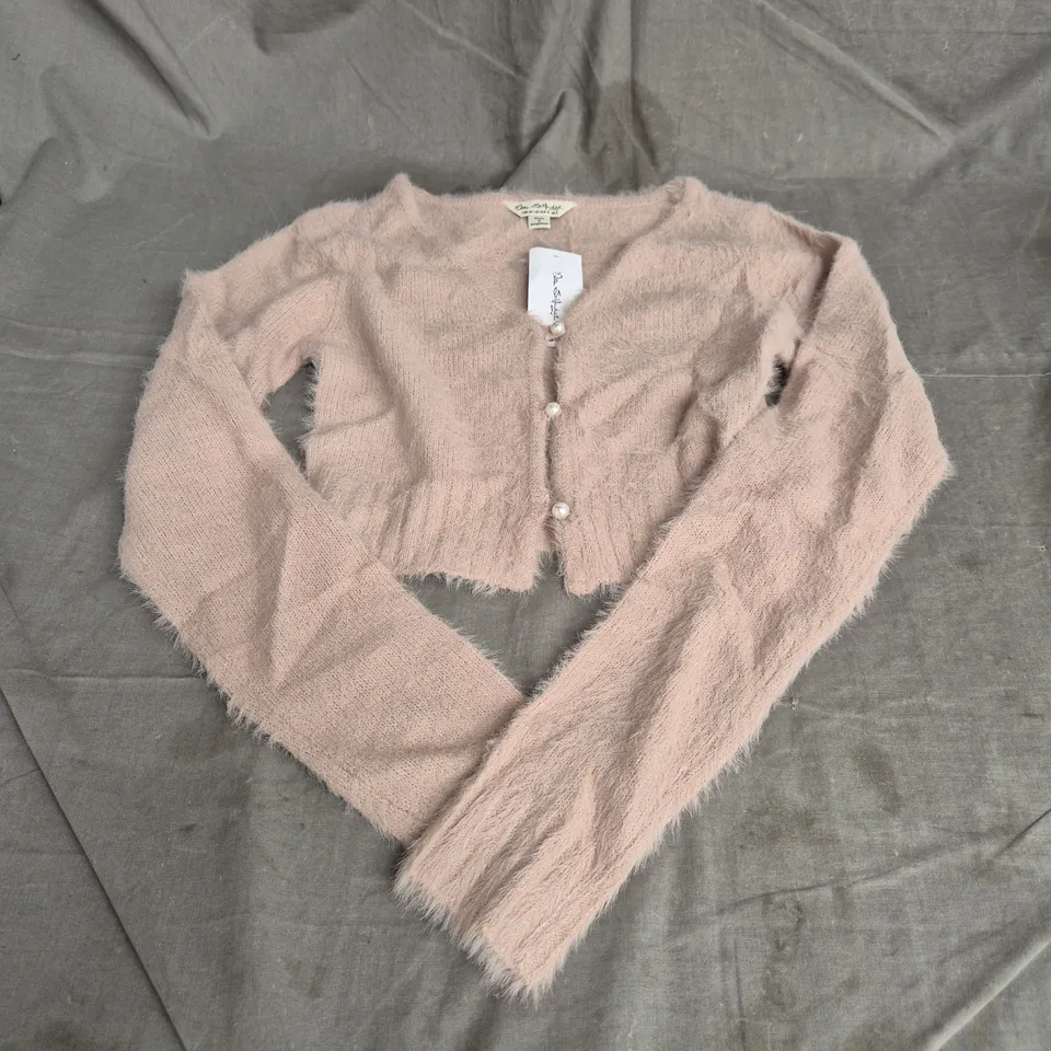 MISS SELFRIDGE CROPPED CARDIGAN IN MAUVE SIZE S