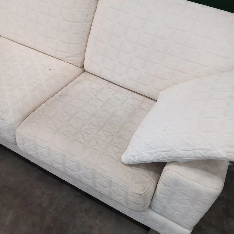 DESIGNER GIMS DIVANI AND POLTRONE ITALIAN MADE CREAM FABRIC LARGE CHAISE SOFA WITH CHROME FEET