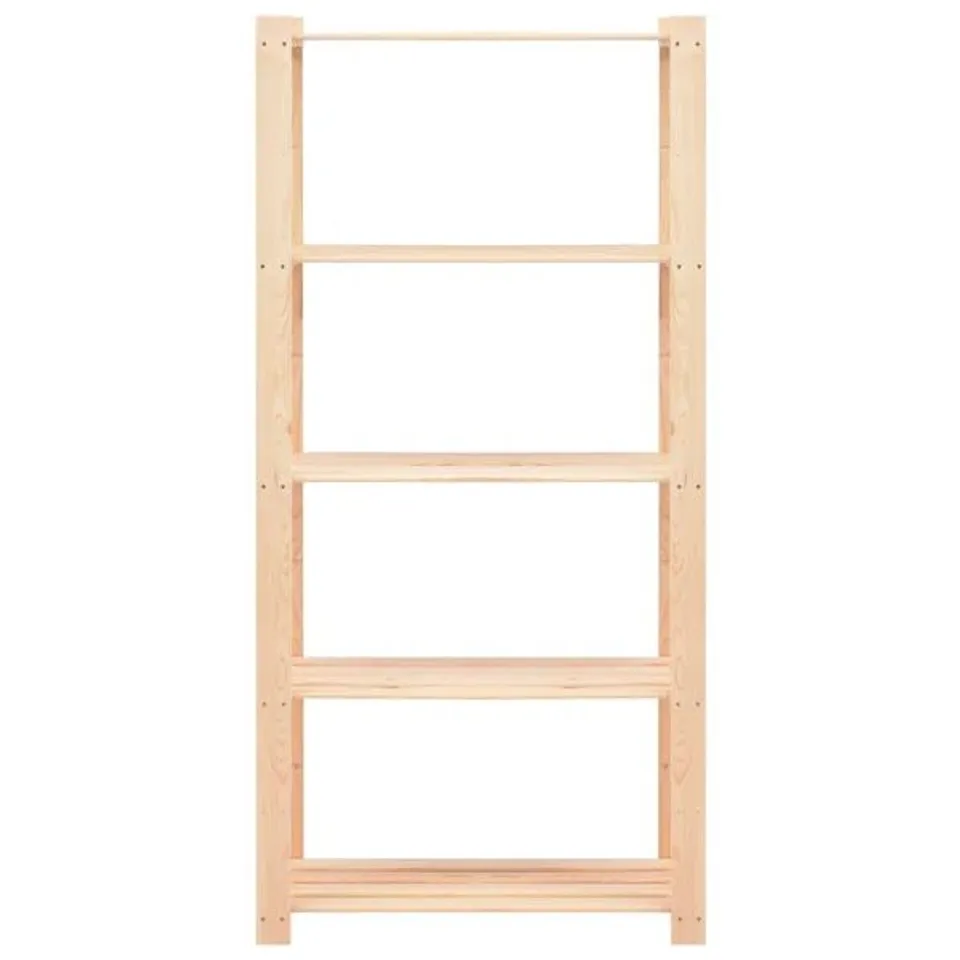 BOXED PALAMBO 80cm W SOLID WOOD SHELVING UNIT (1 BOX)