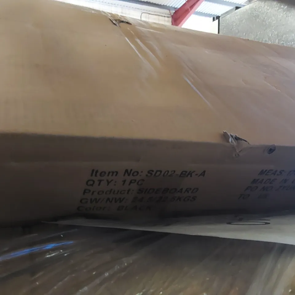 PALLET CONTAINING VARIOUS ASSORTED BOXED ITEMS TO INCLUDE: VACUUM CLEANER,  FUTON SOFA BED, SMART CAT LITTER BOX, SIDEBOARD ECT