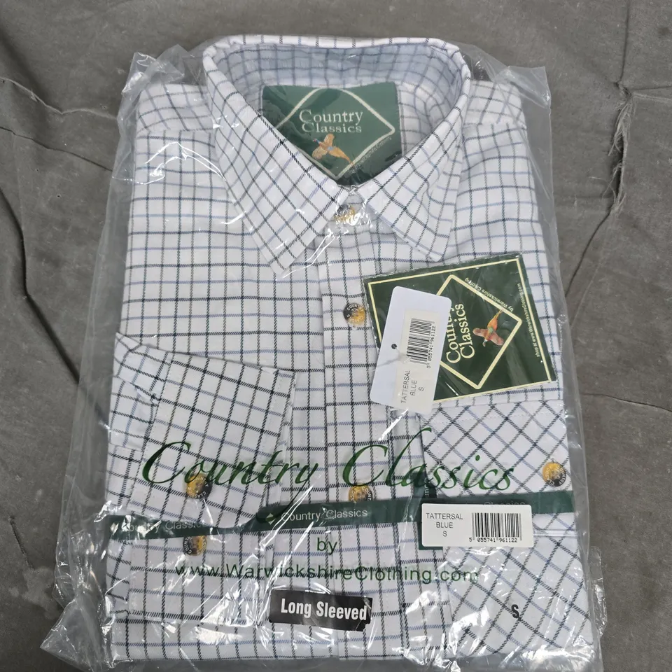 BAGGED COUNTRY CLASSICS TATTERSAL BLUE LONG SLEEVE SHIRT - SMALL