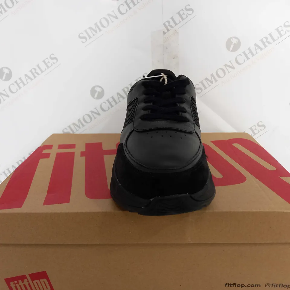 BOXED FLIP FLOP F MODE LEATHER FLATFORM SNEAKER IN BLACK - UK 8
