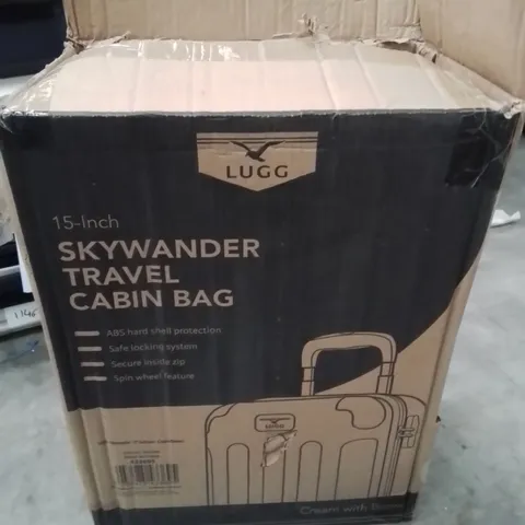 BOXED LUGG 15INCH TRAVEL CABIN BAG CREAM&BROWN 